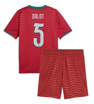 Portugal Diogo Dalot #5 Replika Hemmatröja Barn VM 2026 Kortärmad (+ Korta byxor)